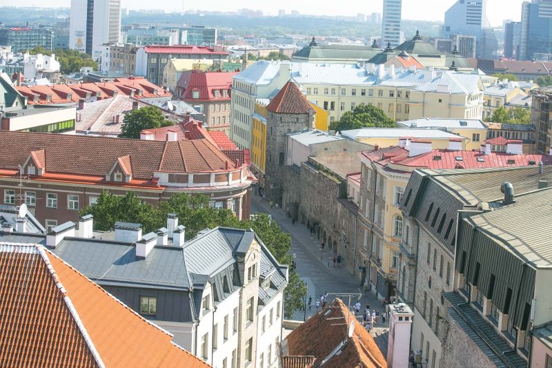 View of the street from Kiek in de Kök’s cannon tower in Tallinn.