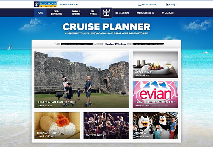 Cruise Planner: Book your shore excursions and onboard activities before you board the ship.