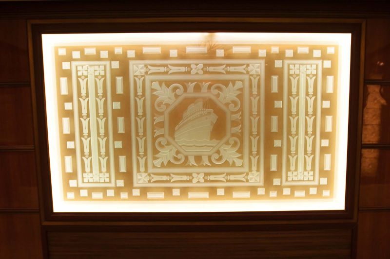 A wall hanging aboard Queen Elizabeth.