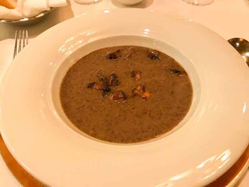 A mushroom soup appetizer on Norwegian Jade.