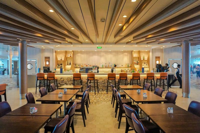 Plaza Bar, on deck 11 in front of the Windjammer Cafe, is one of many bars and lounges where you can kick back on Mariner of the Seas.