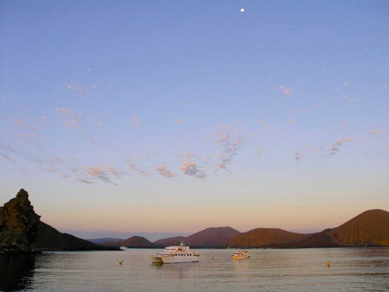 Sunrise on Bartolomé Island in the Galápagos Islands.