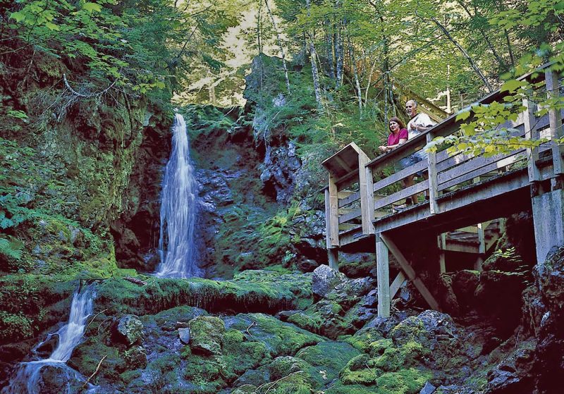 You'll encounter waterfalls when hiking the lush trails of Corner Brook, Newfoundland.