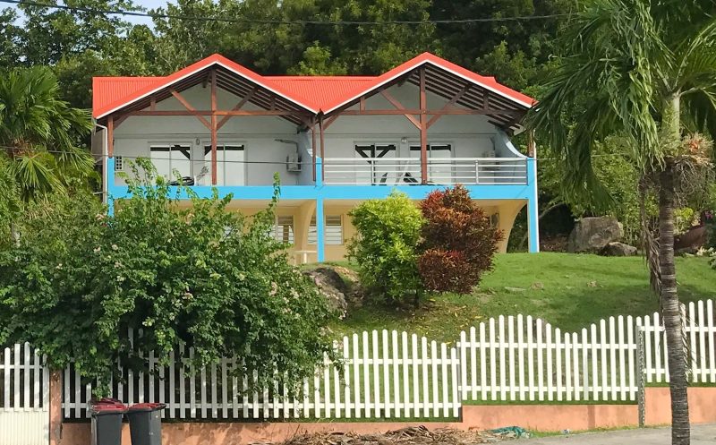 A house along the route to the beach in Le Marin, Martinique.