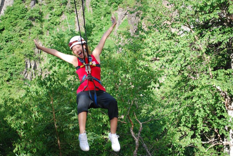 Ziplining fun in Corner Brook, Newfoundland, Canada.