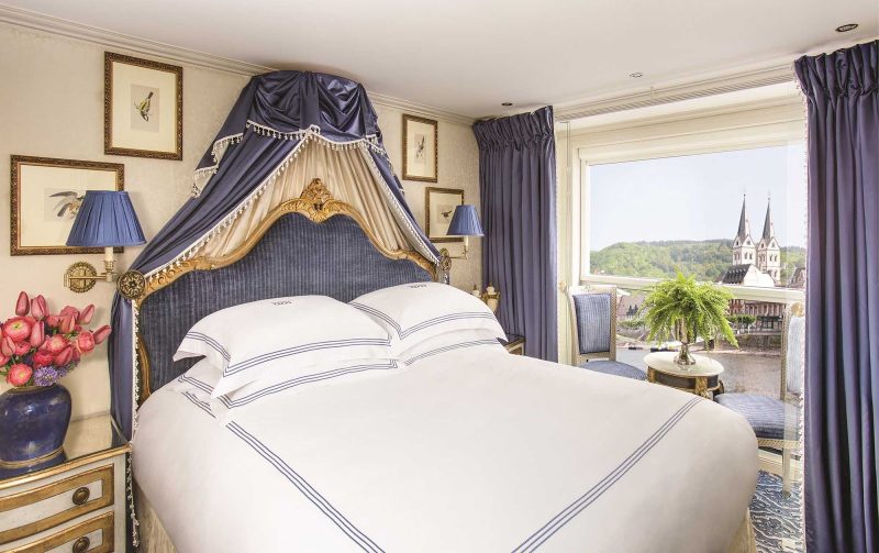 A less ostentatious bedroom suite on Uniworld's S.S. Maria Theresa.