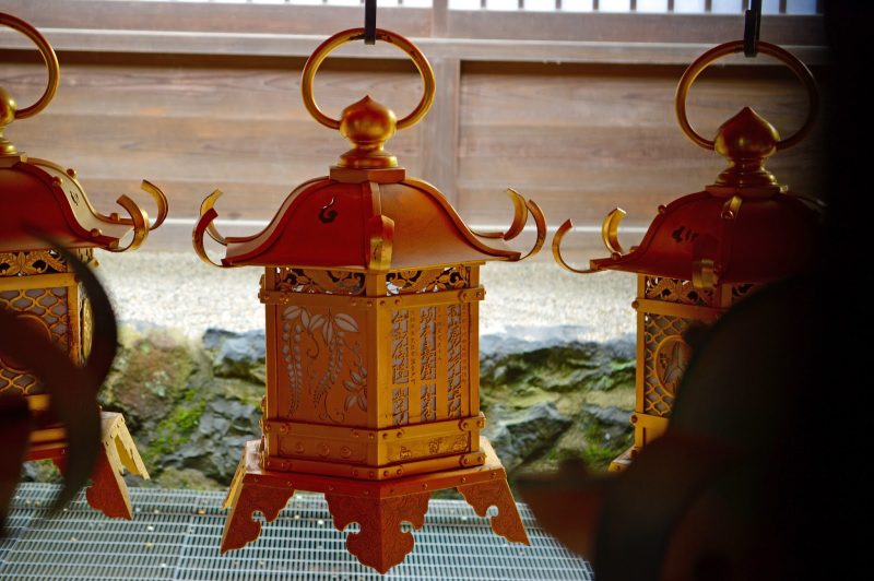 Inside Kasuga Grand Shrine, a Shinto shrine in Nara, Japan, established in 768. It's famous for the many lanterns that lead up to the shrine.