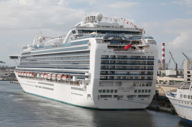 Crown Princess berthed at Port Everglades, Florida.