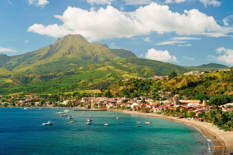 The stunning beachfront of Martinique.