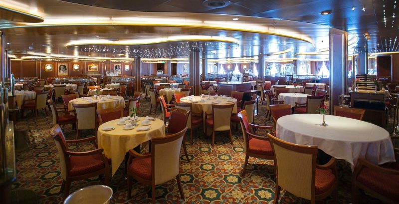The Da Vinci dining room is one of the main dining venues on Ruby Princess.