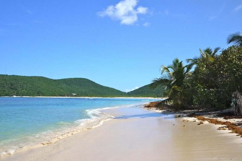 An isolated beach at Culebra Island in Puerto Rico.