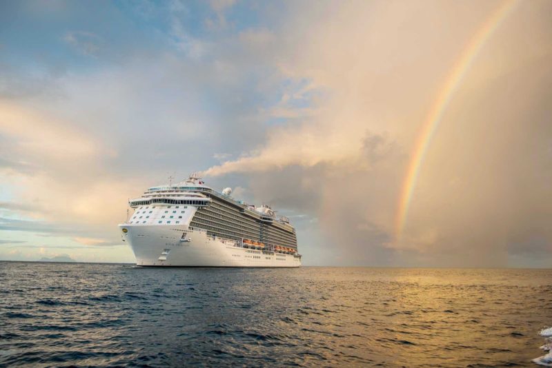 Outracing the rainbow: Royal Princess sails to a wide range of destinations worldwide, including the Eastern Caribbean, Canada, New England, Azores, British Isles, Spain, Scandinavia, the Baltic Sea and more.