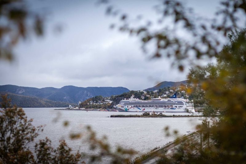 Norwegian Dawn calling on low-key Corner Brook, Newfoundland.