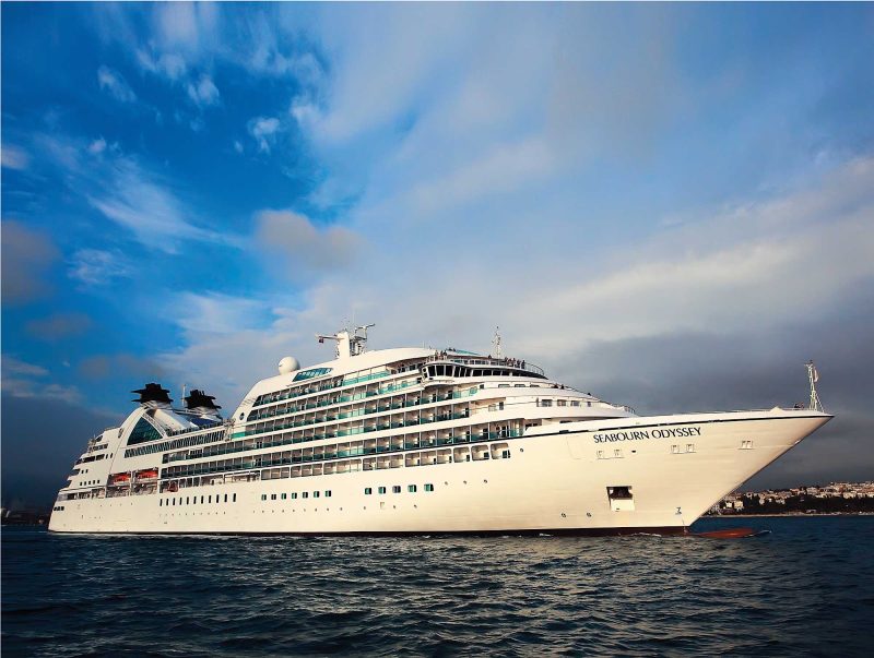 Seabourn Odyssey carries 450 guests on wide-ranging itineraries, including the Caribbean, Mediterranean, South Pacific and elsewhere.