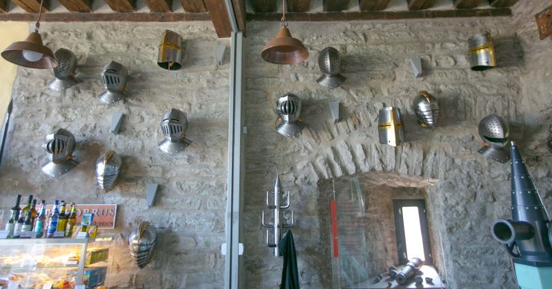 Armor helmets in the Kiek in de Kök Fortification Museum in Tallinn.