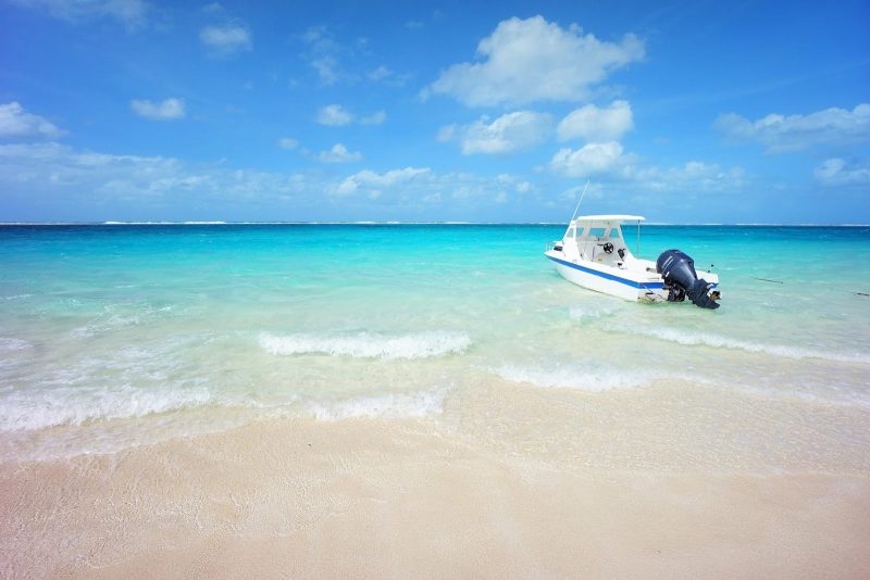 A beach scene on Mahogany Island in Saipan in the U.S. territory of the Northern Mariana Islands.