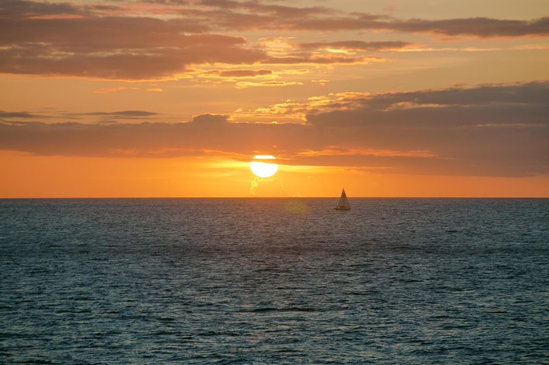 A stunning sunset in Dominica seen during a Wind Surf cruise.