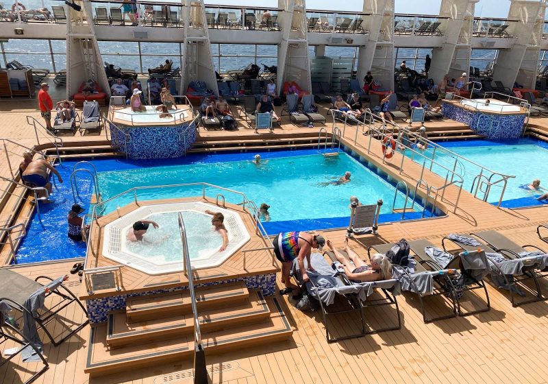 The pool deck on deck 12 of Celebrity Equinox.