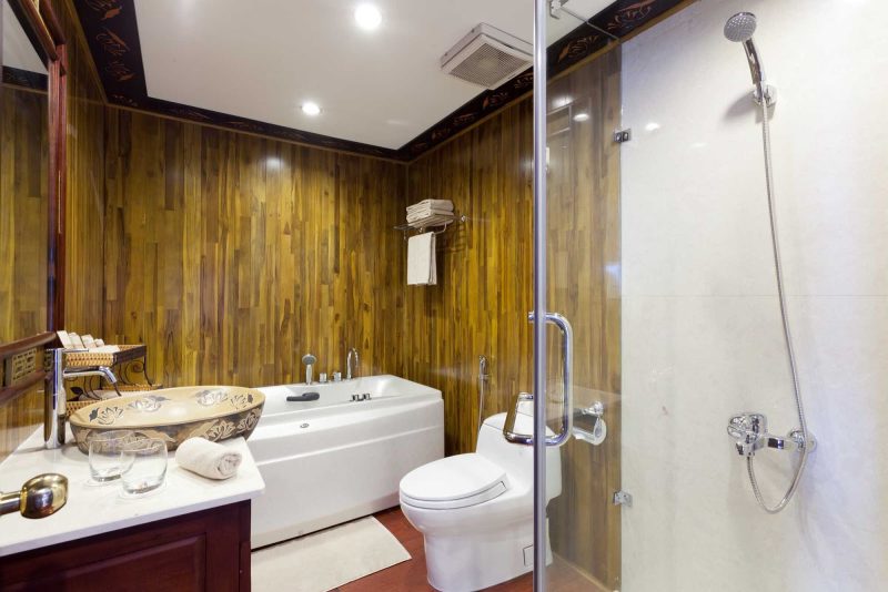 Soak in the luxury bathtub of your AmaLotus stateroom during a vacation of a lifetime exploring the Mekong River.