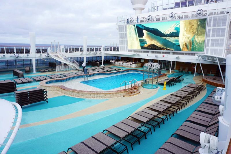 There's room to spread out on the redesigned pool deck of Norwegian Bliss.